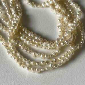 【1連価格3-4mm】ケシパール 淡水パール 高品質 真珠 無核 素材 テリつやあり の画像7