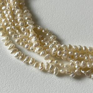 【1連価格3-4mm】ケシパール 淡水パール 高品質 真珠 無核 素材 テリつやあり の画像4