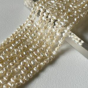 【1連価格3-4mm】ケシパール 淡水パール 高品質 真珠 無核 素材 テリつやあり の画像1