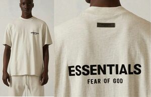 FEAR OF GOD Essentials 両面ロゴ Tシャツ ライトグレー M