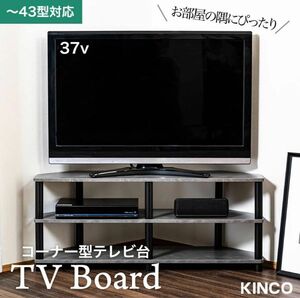 テレビ台 コーナー用 幅100cm 43型対応 収納棚 組立簡単 工具不要 TV43EB