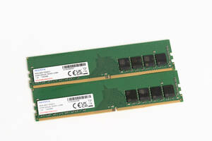 動作品 ADATA デスクトップPC用 メモリ PC4-25600 DDR4-3200MHz 288Pin 16GB × 2枚 32G AD4U3200716G22-D DIMM メモリー 2枚組