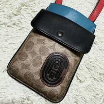 【近年モデル】 コーチ COACH ショルダーバッグ ボディバッグ シグネチャー PVC 斜め掛け クロスボディ メンズ スマホ ウォレット カード_画像1