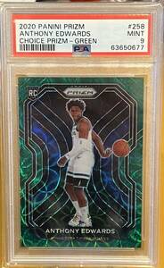 PSA9 2020-21 Prizm Choice Green Anthony Edwards 2/8