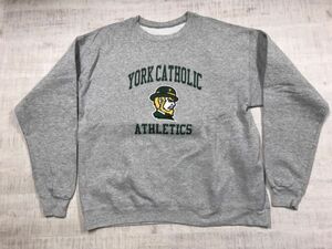 YORK CATHOLIC ATHLETICS カレッジ アメカジ ストリート オールド 古着 スウェット トレーナー メンズ グレー