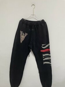 saint michael vlone 【Saint Mxxxxxxx】セントマイケルスウェットロングパンツ】黒 ボトムス ファッション 中古 Mサイズ