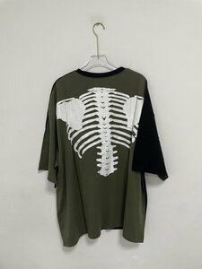 kapital キャピタルー bone bone ネック 天竺レトロ 骨砕き スカルパッチ ワーク プリント 半袖 希少 中古 サイズ：M