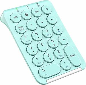 iClever テンキー Bluetooth ワイヤレス 数字 キーボード パンタグラフ式 Type-c充電Windows/iOS/Android など対応 IC-KP08 ミントグリーン