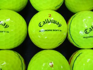 4086【お徳用◎】キャロウェイ Callaway CHROME SOFT/X/LS トリプルトラック［イエロー］30個