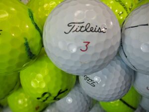 4101【特A２級】タイトリスト Titleist PROV1/PROV1X [イエロー/ホワイト] 50個