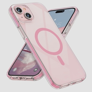 送料無料★MILPROX iPhone 15 Plus ケース Magsafe対応 マグネット搭載 ワイヤレス充電 (ピンク)
