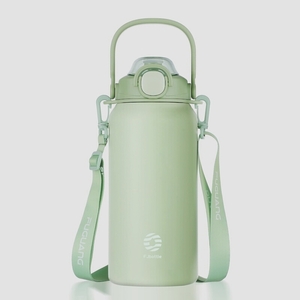 送料無料★FJbottle 水筒 真空断熱2ウェイボトル ストロー ワンタッチ 直飲み 1700ml スポーツ飲料(グリーン)