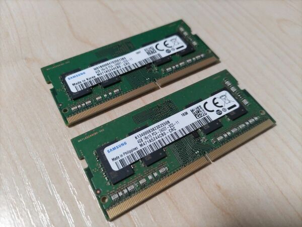 SAMSUNG　ノートPC用メモリ　DDR4-2400 PC4-19200 4GB×2枚　8GB SO-DIMM　中古