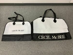 CECIL McBEE セシルマクビー 紙袋 手提げ袋 ショッパー ショップ袋 不燃布 不織布 手提げ ファスナー付き まとめ 2枚セット