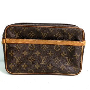 LOUIS VUITTON ルイヴィトン モノグラム コンピエーニュ 23 M51847 ブラウン セカンドバッグ ファスナー開閉 T0514