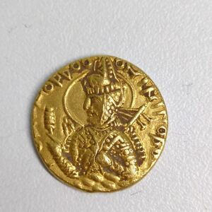 クシャン朝 ディナール金貨 古代インド 24金（赤外線確認済）量目：約7.9g 硬貨 古銭