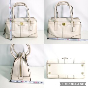 COACH コーチ レザー ハンドバッグ 2点まとめて ホワイト レッドカラー N0510の画像9