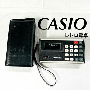 ▲ CASIO カシオ ミニ 電卓 昭和レトロ 計算機 CASIO-MINI 動作確認済み 電池付属なし ケース付き ブラック 【OTAY-388】