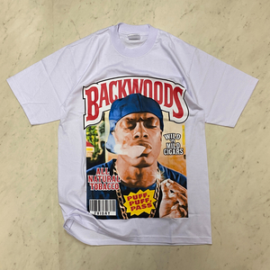 LA発 【3XL】 PUFF PUFF PASS アンダーグラウンド グラフィック ヘビーウェイト 半袖 Tシャツ 白 BACKWOODS バックウッズ Tabacco