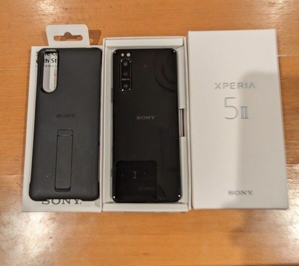 Xperia5 ii SIMフリー 256GB ブラック SONY 純正ケース付
