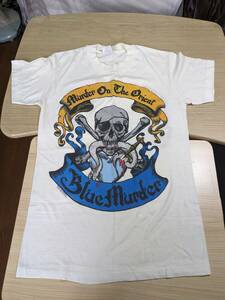 【服飾】 ビンテージ レア Tシャツ バンド 当時物? BLUE MURDER MURDER ON THE ORIENT 1989 WORLD TOUR 白 M 半袖