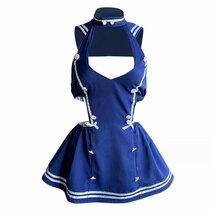 LRM399 コスプレ衣装 悩殺 ホルターネック セーラー服風 ドレス 制服【ワンピース・ショーツ 2点セット】ミニスカート ナイトウェア_画像5