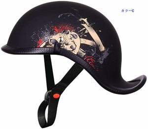 TZX637★新入荷DOT認証バイクヘルメット ハーフ 半帽 オートバイのヘルメットレトロなハーフヘルメット男性と女性る超軽量多色選択L