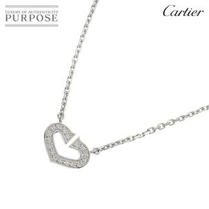 カルティエ Cartier Cハート ダイヤ ネックレス 40cm K18 WG ホワイトゴールド 750 Heart Necklace【証明書付き】 90227382