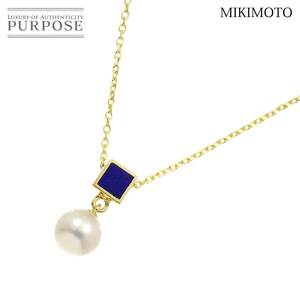 ミキモト MIKIMOTO アコヤ真珠 6.7mm エナメル ネックレス 36cm K18 YG イエローゴールド 750 パール Akoya Pearl Necklace 90228286