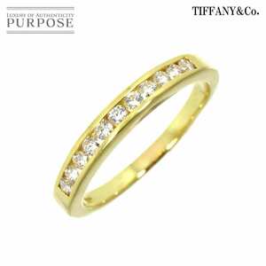 ティファニー TIFFANY&Co. チャネルセッティング 14号 リング 幅3mm ハーフ ダイヤ 18K YG 750 指輪 Diamond Ring 90227699
