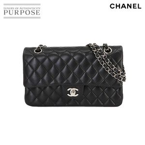 新品同様 シャネル CHANEL マトラッセ 25 チェーン ショルダー バッグ レザー ブラック A01112 シルバー 金具 Matelasse Bag 90233794