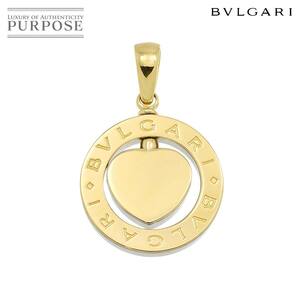 ブルガリ BVLGARI ダブル ロゴ ペンダント トップ K18 YG ゴールド 750 SS スティール ハート Pendant 90229295