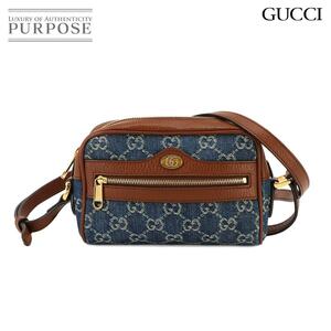 新品同様 グッチ GUCCI オフィディア ショルダー バッグ デニム レザー ブルー ブラウン 517350 Ophidia Shoulder Bag 90231875