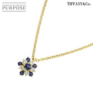 ティファニー TIFFANY&Co. サファイヤ ダイヤ ネックレス 40cm K18 YG イエローゴールド 750 Sapphire Necklace 90228836