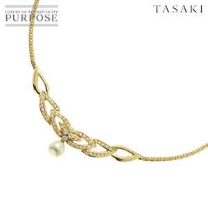 tasakiTASAKI Akoya жемчуг 8.8mm diamond 0.68ct колье 43cm K18 YG 750 жемчуг Tasaki Shinju Akoya Pearl Necklace 90226426