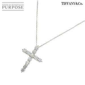  Tiffany TIFFANY&Co. Large Cross diamond necklace 41cm Pt platinum Diamond Necklace 90230993
