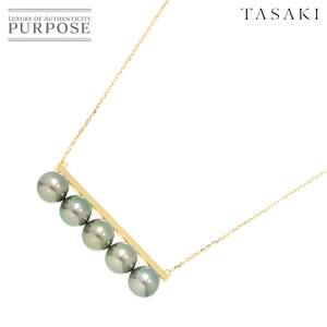 タサキ TASAKI バランス シグネチャー 黒蝶真珠 9.0mm ネックレス 71cm K18 YG 750 パール 田崎真珠 Necklace【証明書付き】 90228215