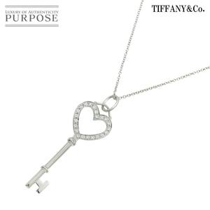 ティファニー TIFFANY&Co. ハートキー ダイヤ 0.25ct ネックレス 40cm K18 WG Pt ホワイトゴールド プラチナ 750 Necklace 90229821