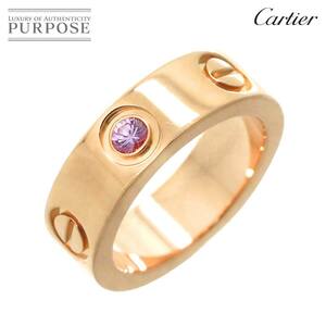 カルティエ Cartier ラブ 1P サファイヤ #46 リング K18 PG ピンクゴールド 750 指輪 Love Ring 90234491