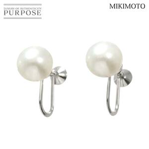 ミキモト MIKIMOTO アコヤ真珠 8.0mm イヤリング K18 WG ホワイトゴールド 750 パール Akoya Pearl Earrings 90228288