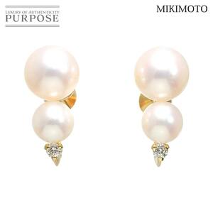  Mikimoto MIKIMOTO Akoya жемчуг 7.5-5.6mm бриллиантовые серьги K18 YG желтое золото 750 жемчуг Earrings 90229140