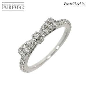 ポンテヴェキオ Ponte Vecchio 2.5号 リング ダイヤ 0.33ct K18 WG ホワイトゴールド 750 指輪 リボン Diamond Ring 90228205