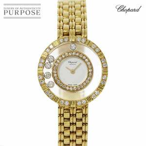  Chopard Chopard happy бриллиант 4119 2 -слойный бриллиантовая оправа наручные часы 5P moving diamond K18YG кварц Happy Diamonds 90227739