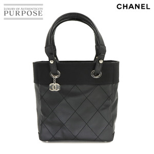 未使用 展示品 シャネル CHANEL パリビアリッツ PM トート バッグ PVC ナイロン レザー ブラック A34208 Paris Biarritz PM 90223234