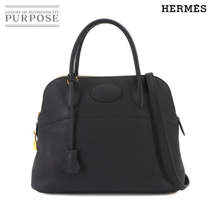 新品同様 エルメス HERMES ボリード 31 2way ハンド ショルダー バッグ トリヨンクレマンス ブラック C刻印 ゴールド 金具 90234564