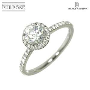  Harry Winston HARRY WINSTON раунд микро pave diamond 0.57ct D/VVS2/3EX 8 номер кольцо Pt платина кольцо 90229847