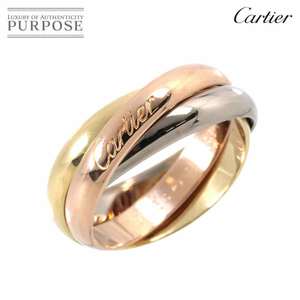 カルティエ Cartier トリニティ MM #53 リング K18 YG WG PG 3連 スリーゴールド スリーカラー 750 Trinity Ring【証明書付き】 90231616