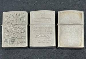 ★3点まとめ ZIPPO ジッポー MICHIKO LONDON KOSHINO 花/№0478 メッセージ/無地 シンプル シルバー系 ライター 喫煙具 【中古】まとめ④