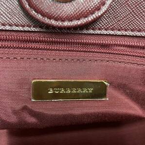 ★美品 バーバリー BURBERRY ハンドバッグ トートバッグ キャンバス×レザー ノバチェック ベージュ レッド 【中古】の画像6