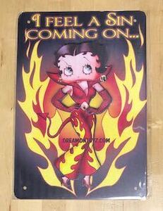 【 Betty Boop ベティ 】71 ☆ 昭和 ☆ ブリキ看板 ★レトロ☆アメリカン雑貨 ■